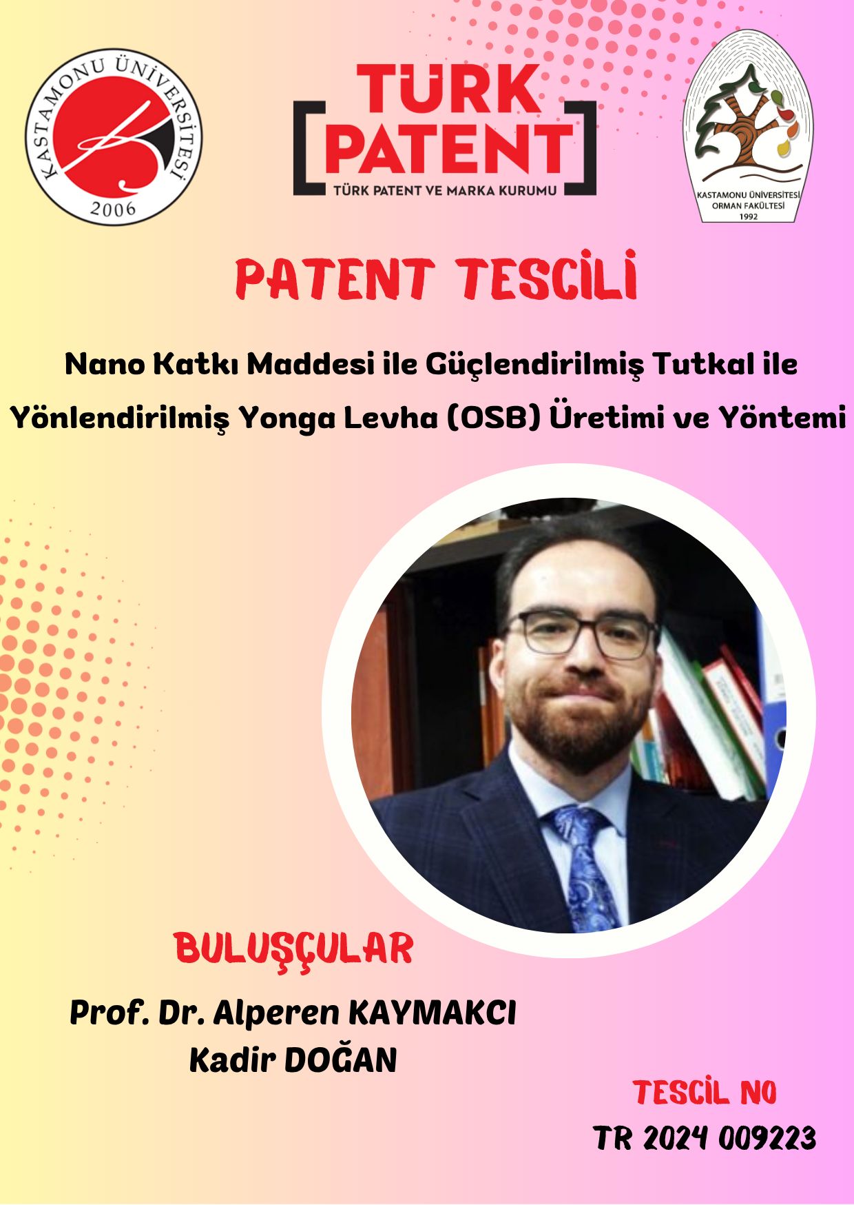 Fakültemiz Öğretim Üyesine Tescilli Patent: Yeni Nesil Malzemeler Geliştiriliyor