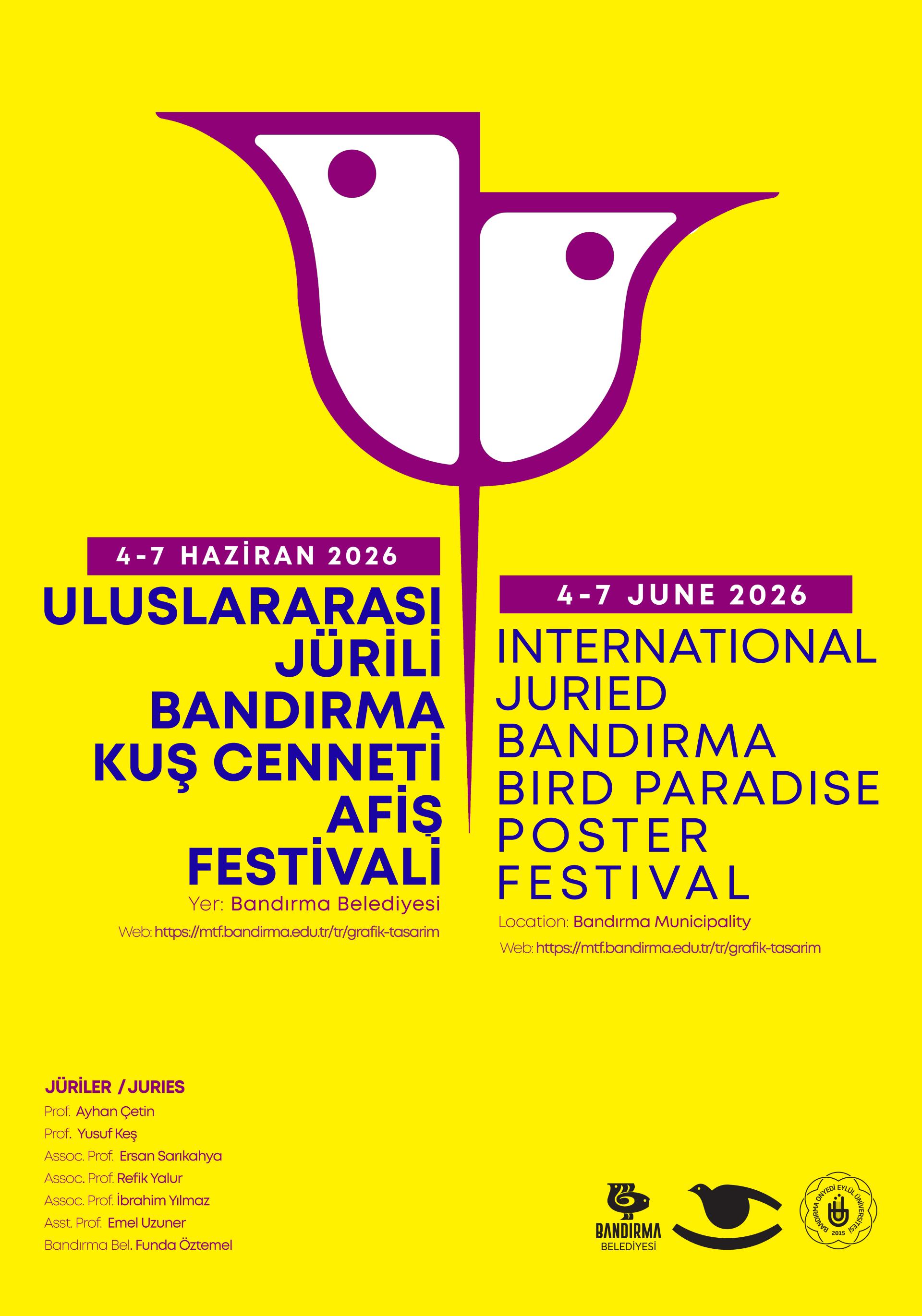 Uluslararası Jürili Bandırma Kuş Cenneti Afiş Festivali 