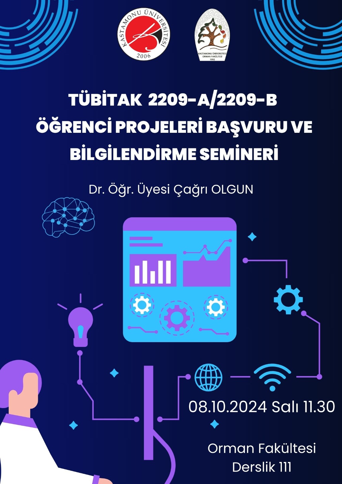 Orman Endüstri Mühendisliği Bölümü Öğrencilerine Yönelik TÜBİTAK 2209-A/2209-B Öğrenci Projeleri Başvuru ve Bilgilendirme Semineri Gerçekleştirildi